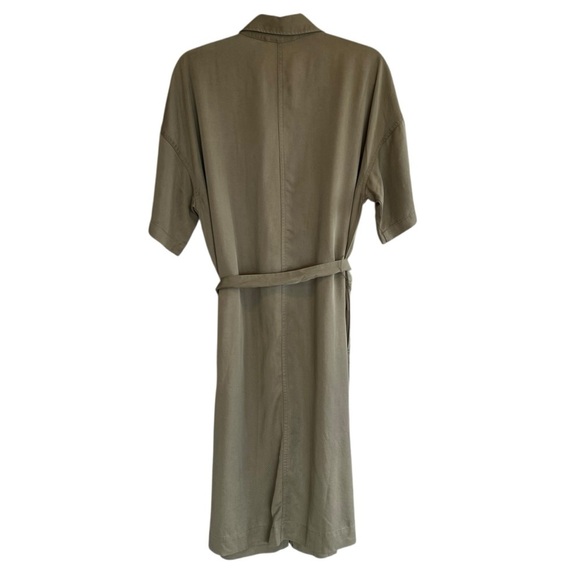 Marine Layer Renata Tencel Shirtdress Olive Green Medium Casual Contemporary - Picture 4 of 5